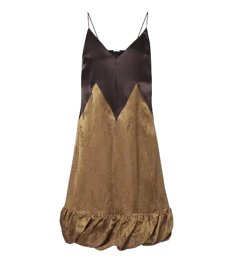 Satin and brocade slip dress