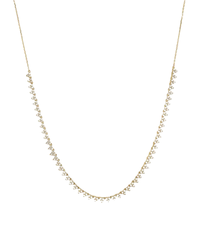 Diamond Cluster Half Riviera Necklace