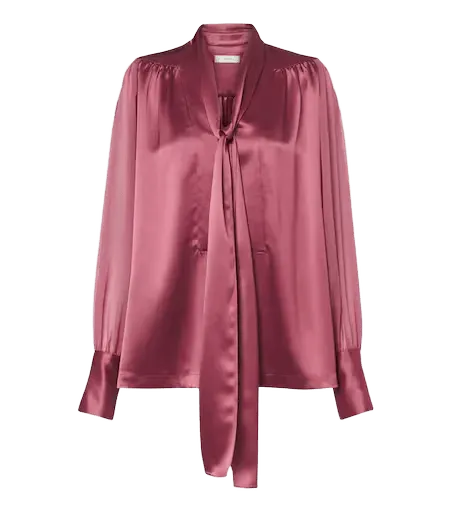 Paula satin and chiffon blouse