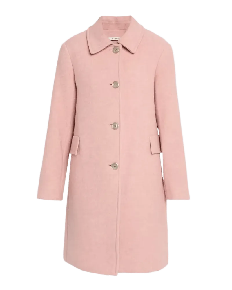 Textured Wool-Blend Straight Coat