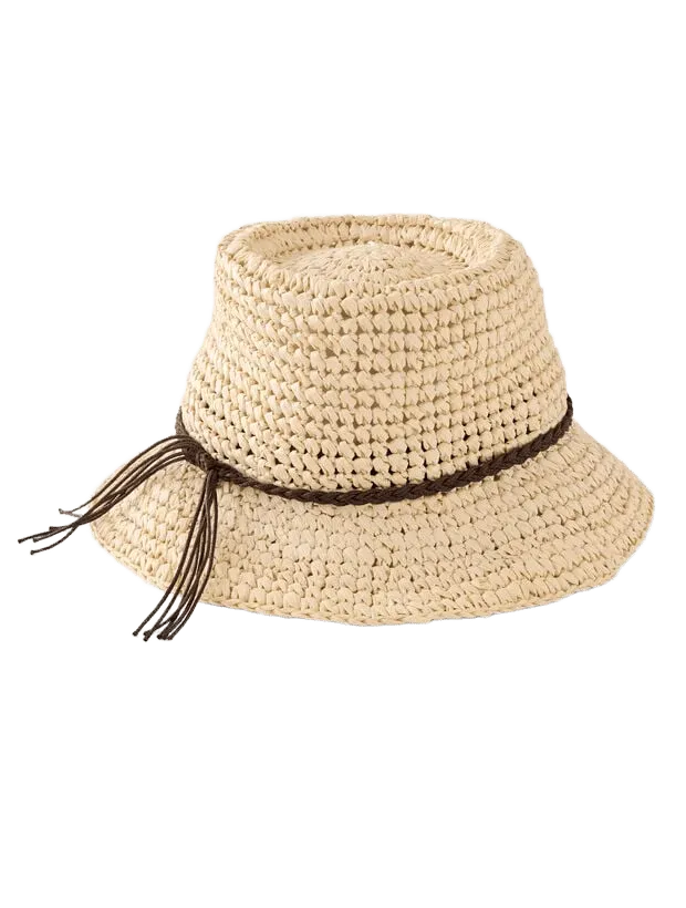 Crochet Straw Bucket Hat