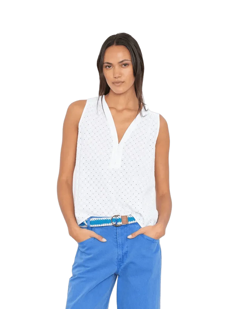 White Miki Embroidered Top