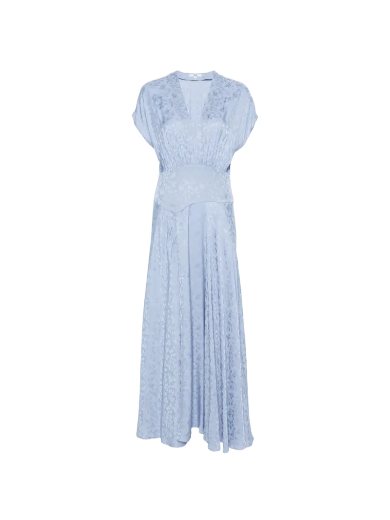 Maje floral-jacquard V-neck maxi dress
