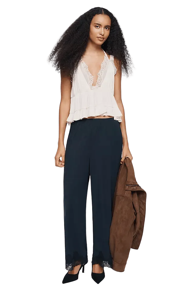 LyreBird Lace Trim Pants in ModaLuxe