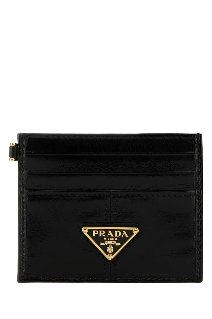 Prada Vitello Leather Card Case — Black