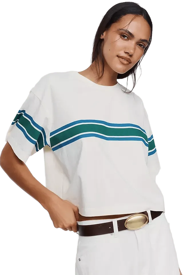 RAISONNEL 100% Cotton Retro Striped Tee