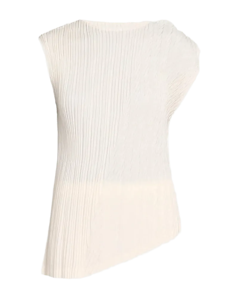 Unfurling Pleats Sleeveless Asymmetric Top