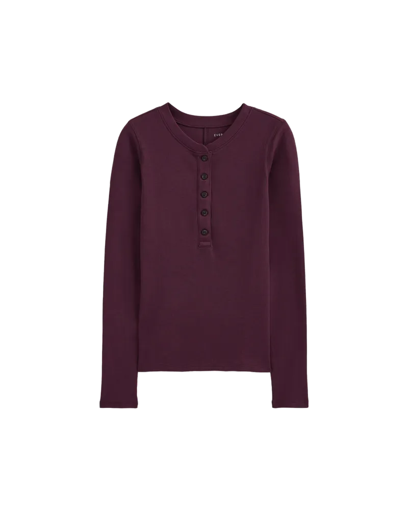 The Luxe Rib Henley | Deep Plum
