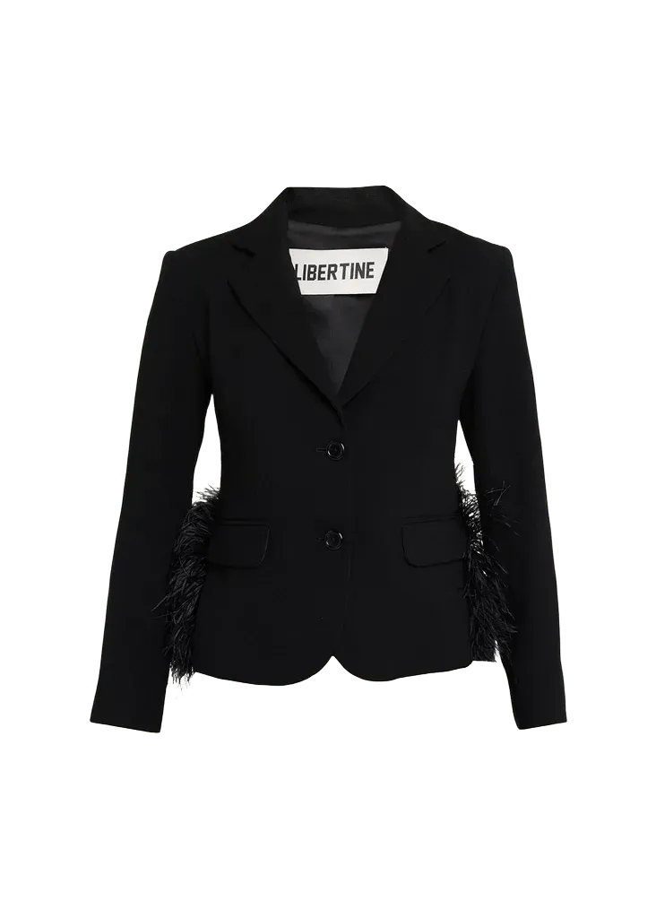 Libertine Feathered Single-Breasted Jacket