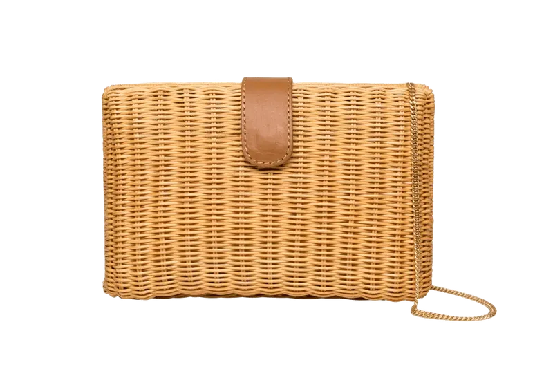 SEN Honey Wicker Clutch