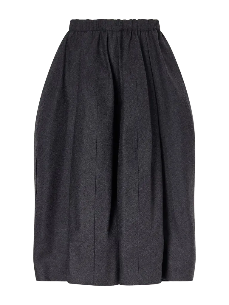 Paneled wool-twill midi skirt