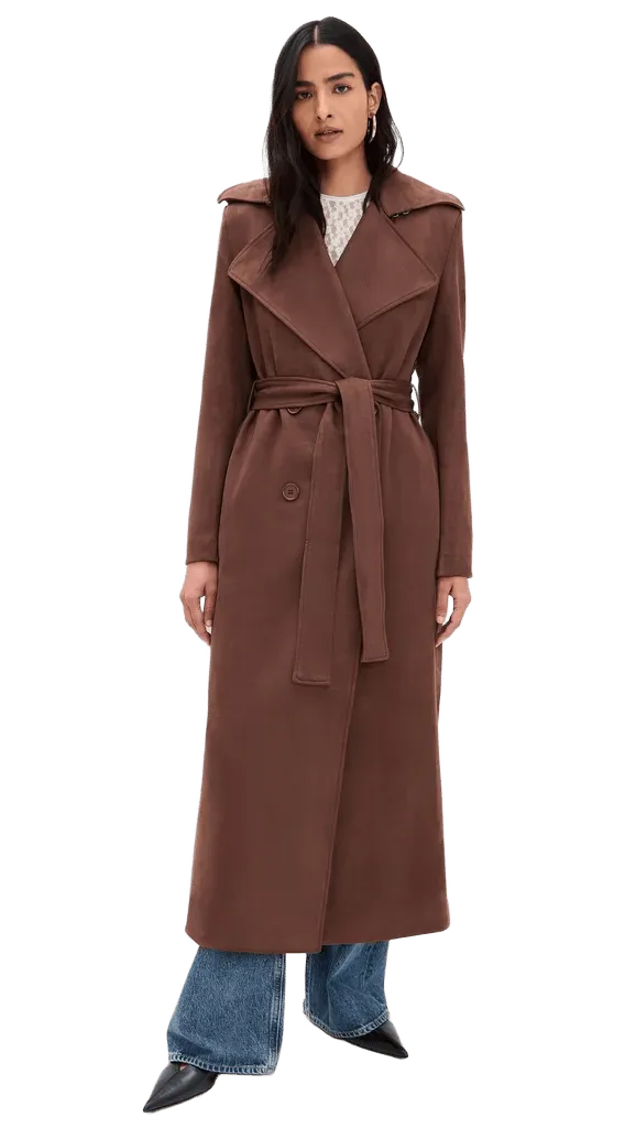 Kira Faux Suede Trench Coat