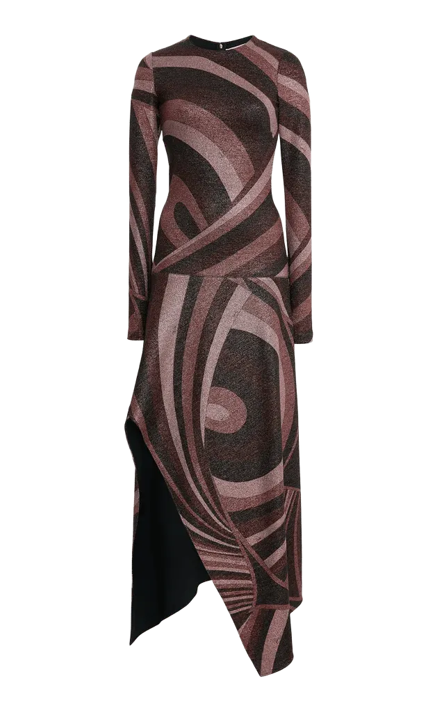 Patterned-Jacquard Knit Maxi Dress