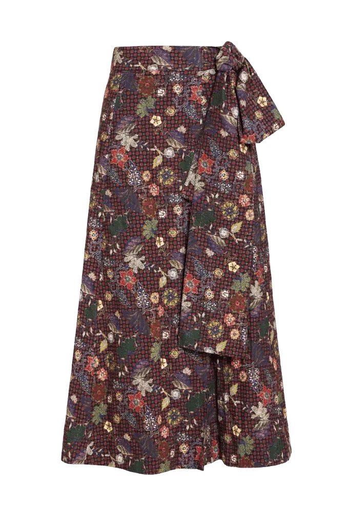 Estine Wrap Skirt in Rouge