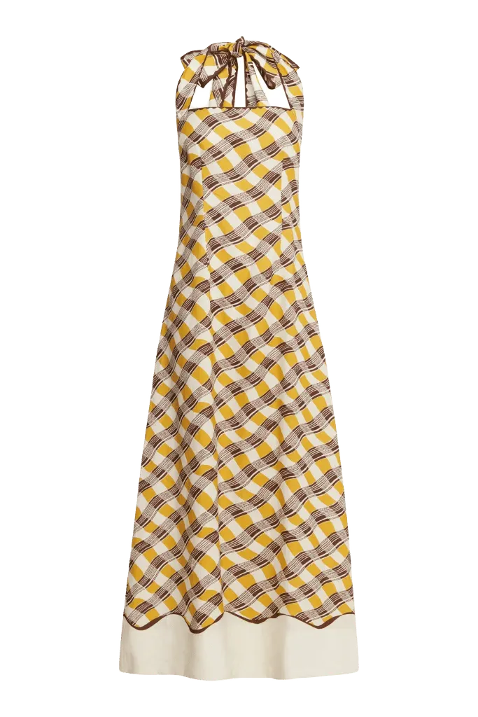 BASILIA HALTER MIDI DRESS