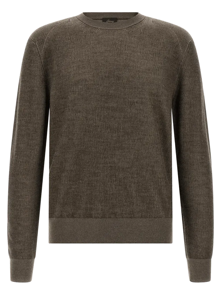 Brioni Cashmere and Wool Blend Sweater — Brown