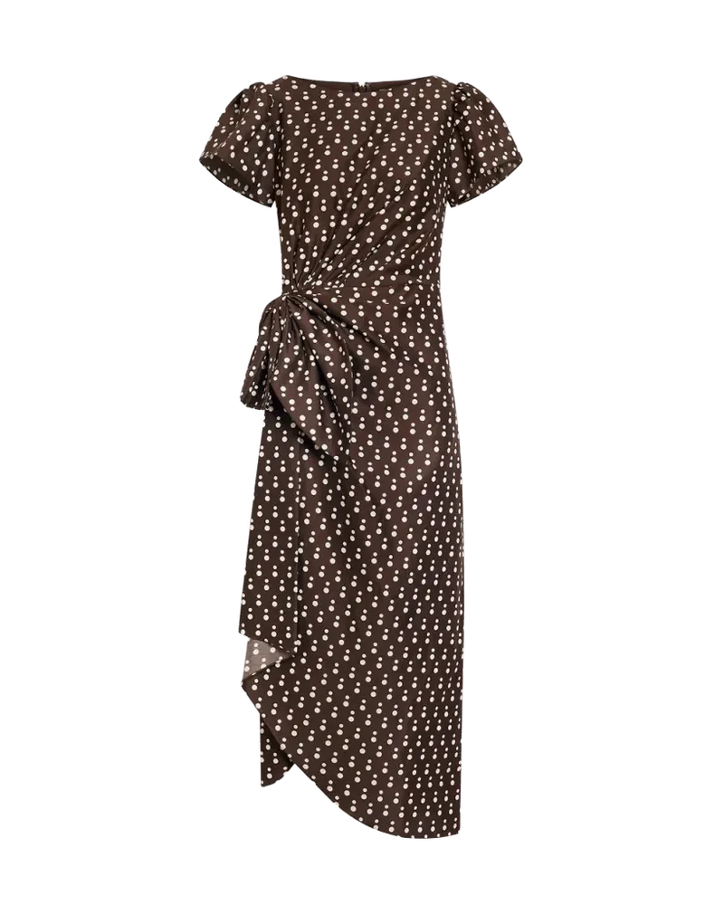 Emeline Polka Dot Dress in Chocolate Multi