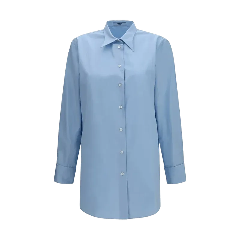 Prada Cotton Poplin Shirt — Blue