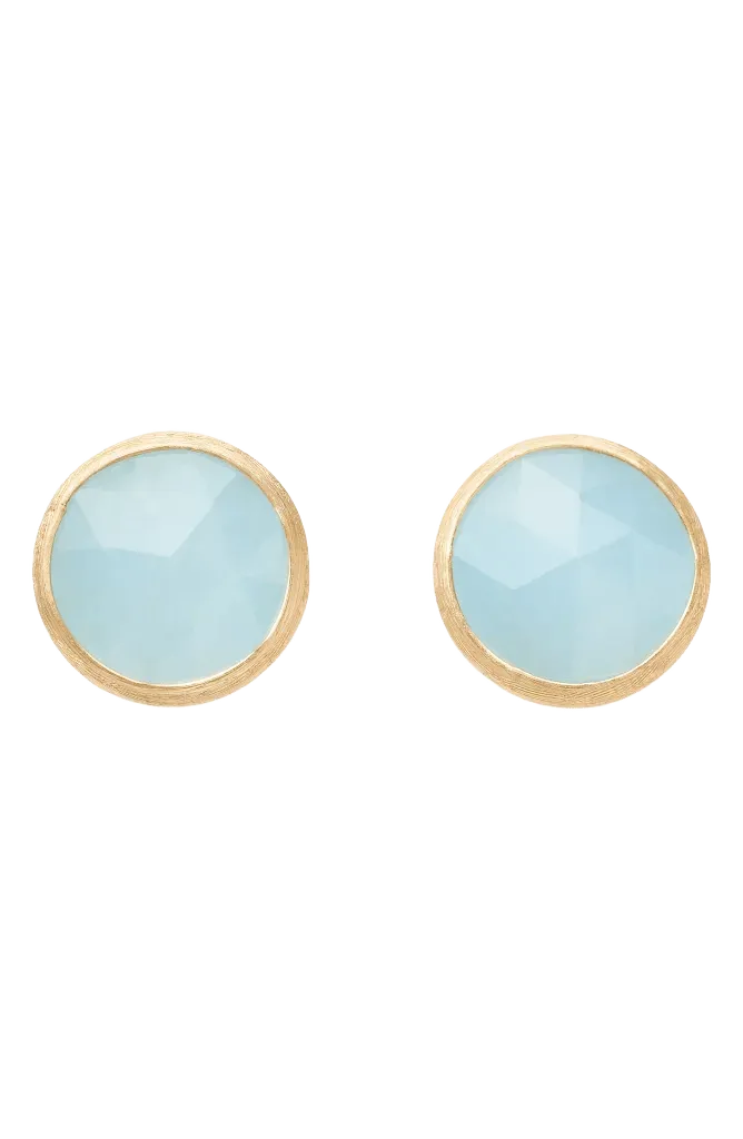 Jaipur 18k Gold Aquamarine Stud Earrings