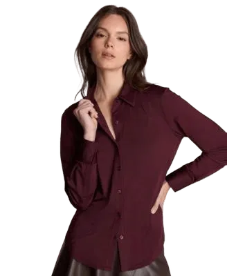 Women's Metro Knit Long Sleeve Button Front Shirt