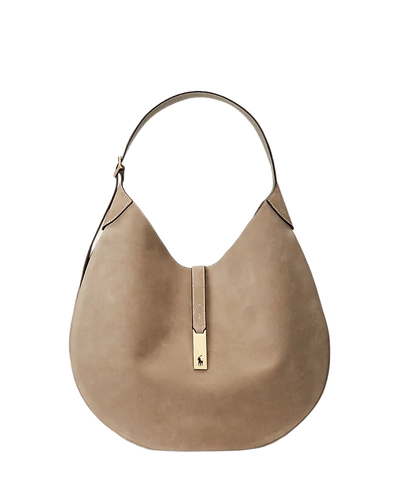 Polo ID Suede Large Shoulder Bag