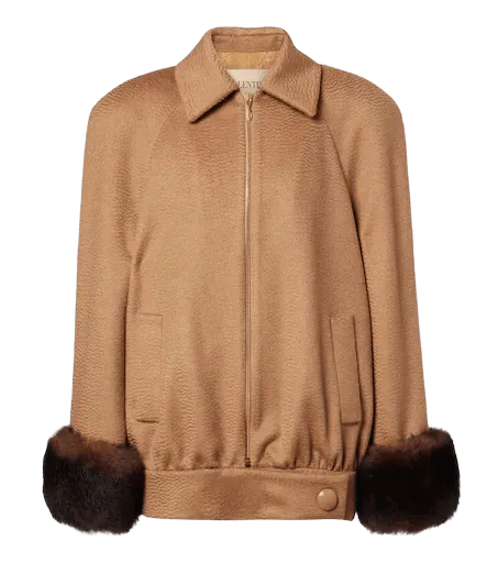 Camel blouson jacket