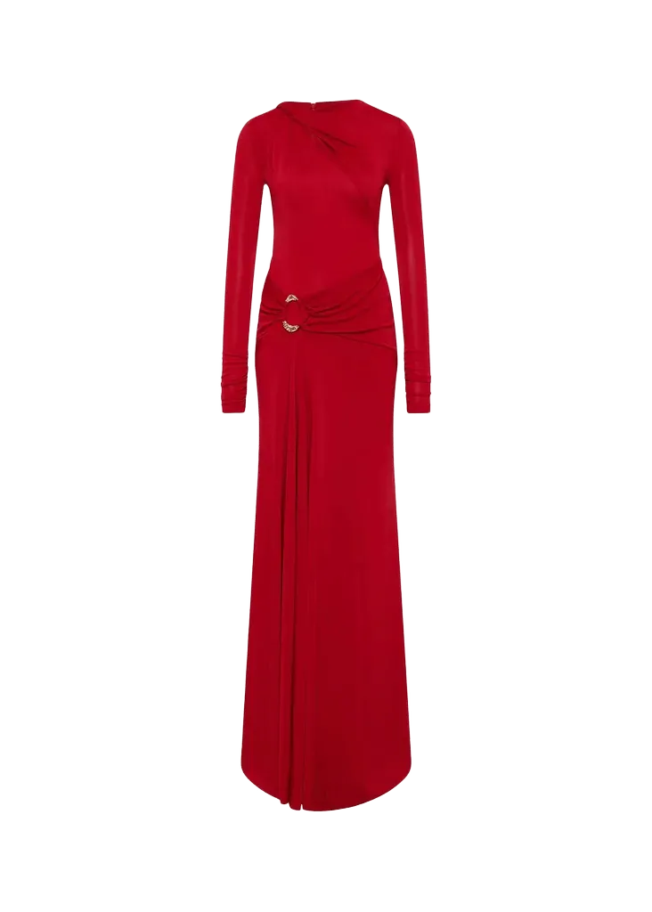 Draped Jersey Maxi Dress