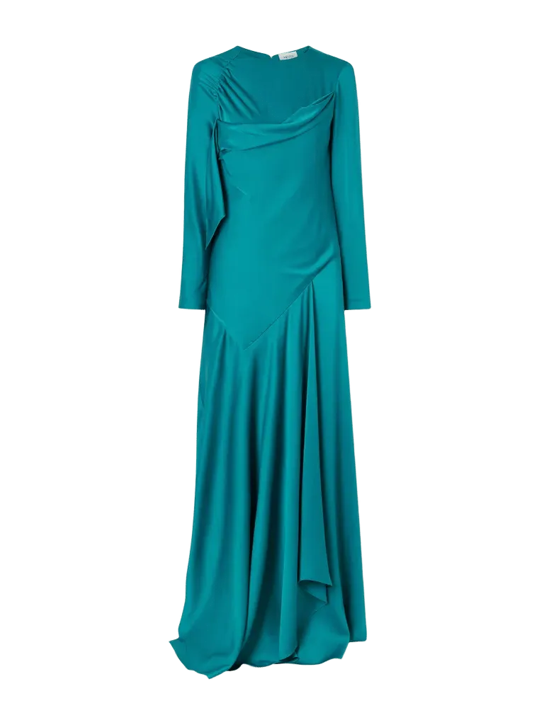 Draped satin gown
