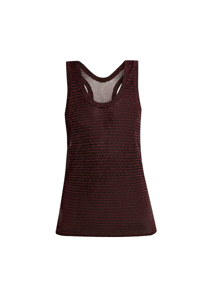 Cevara Metallic Striped Tank Top