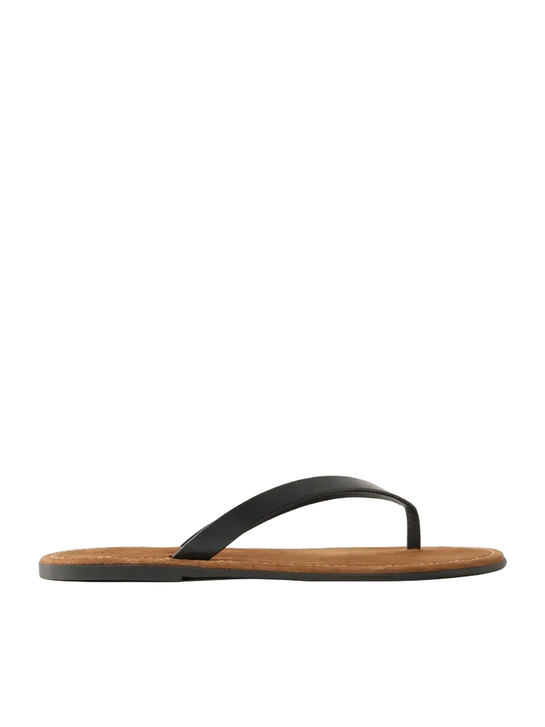 Beach leather flip flops
