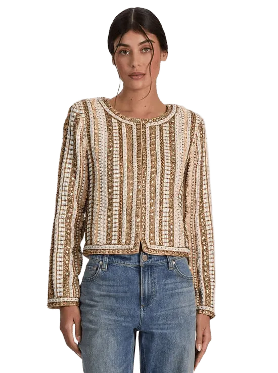 KIDMAN LINEN EMBELLISHED JACKET