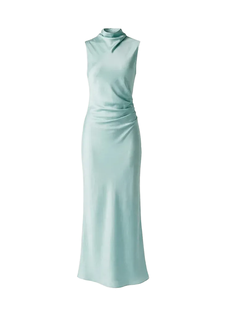 Koralie Draped-Neck Midi Dress