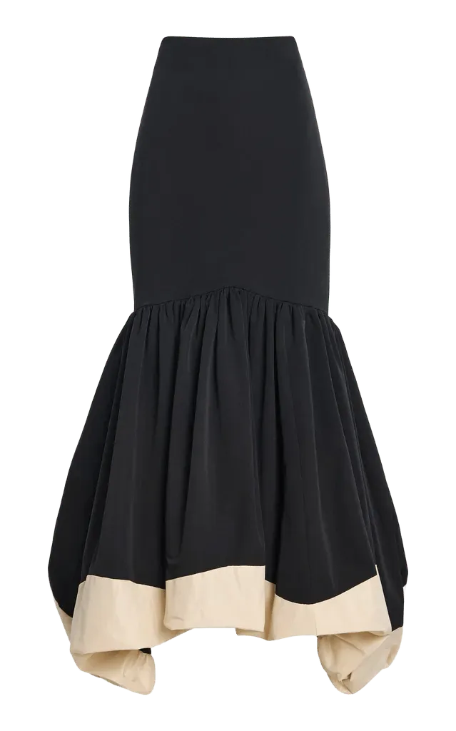 Bubble Brush Cotton-Blend Maxi Skirt