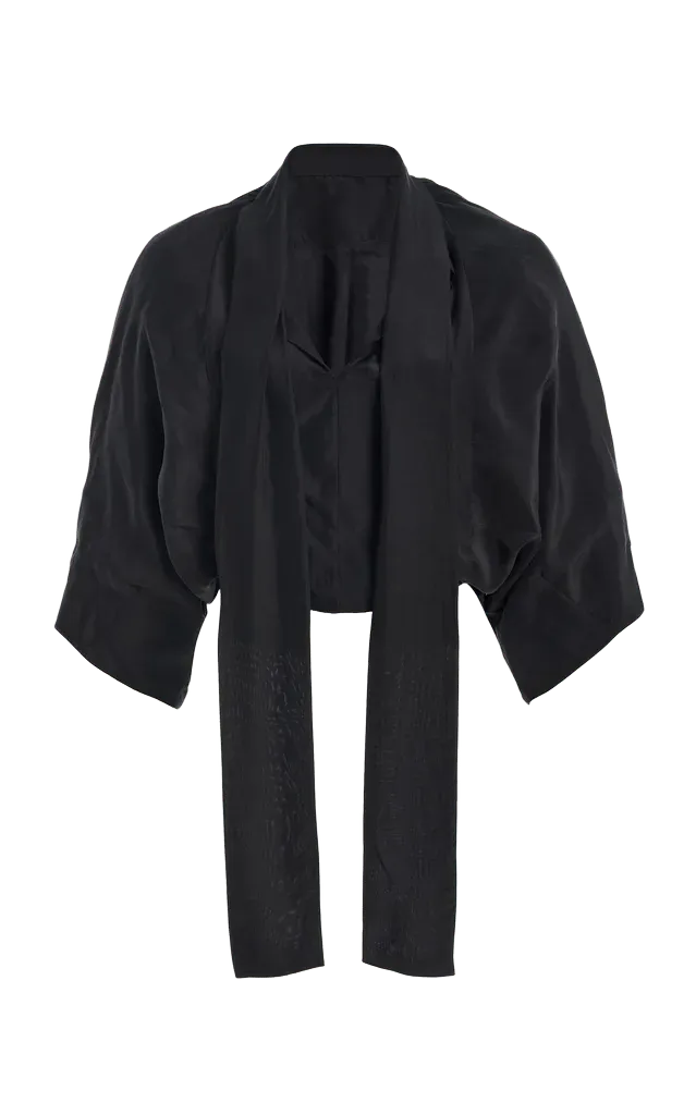 Gathered Shrug Silk Duchesse Jacket