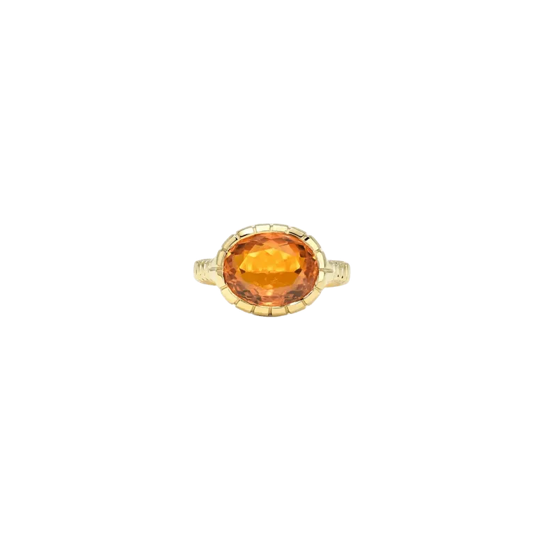 3.27ct Oval Fire Opal Heirloom Bezel Ring