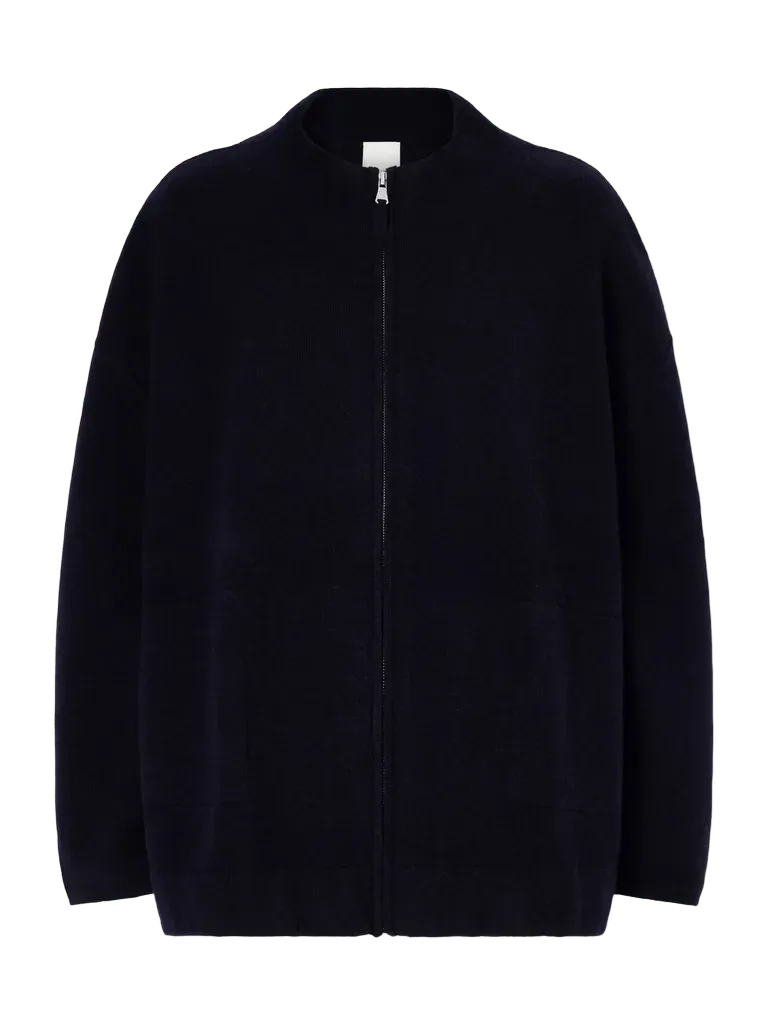 Wool and cashmere-blend zip-up jacket