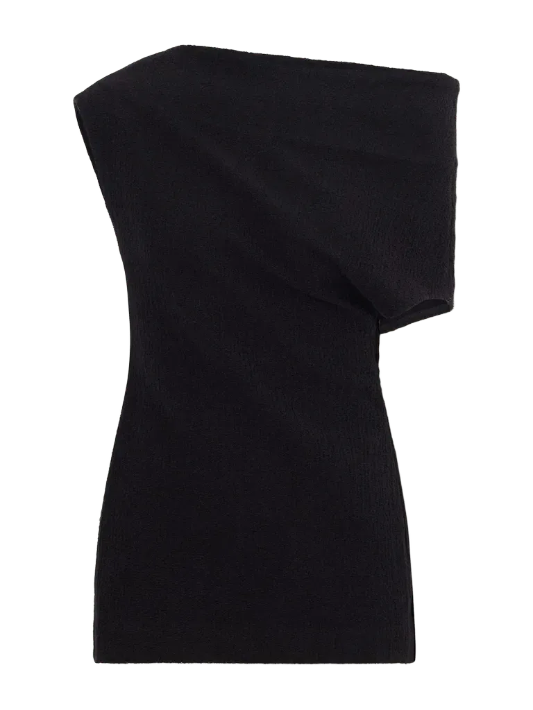 One-shoulder cotton top