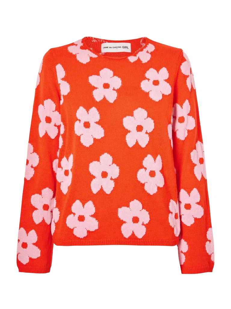 Floral-intarsia sweater