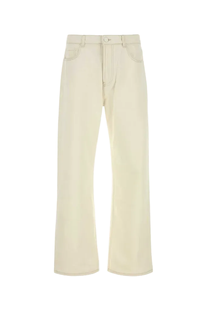 AMI Paris Cream Cotton Jeans — Beige