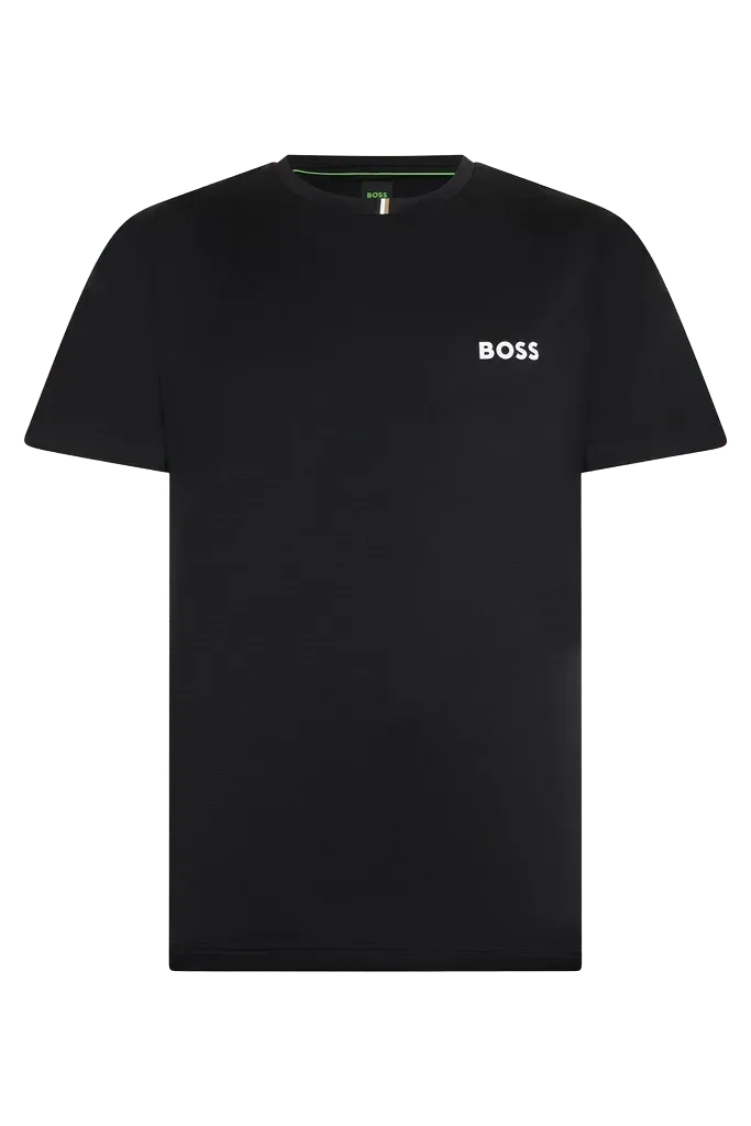 Hugo Boss Logo-Embroidered T-Shirt — Black