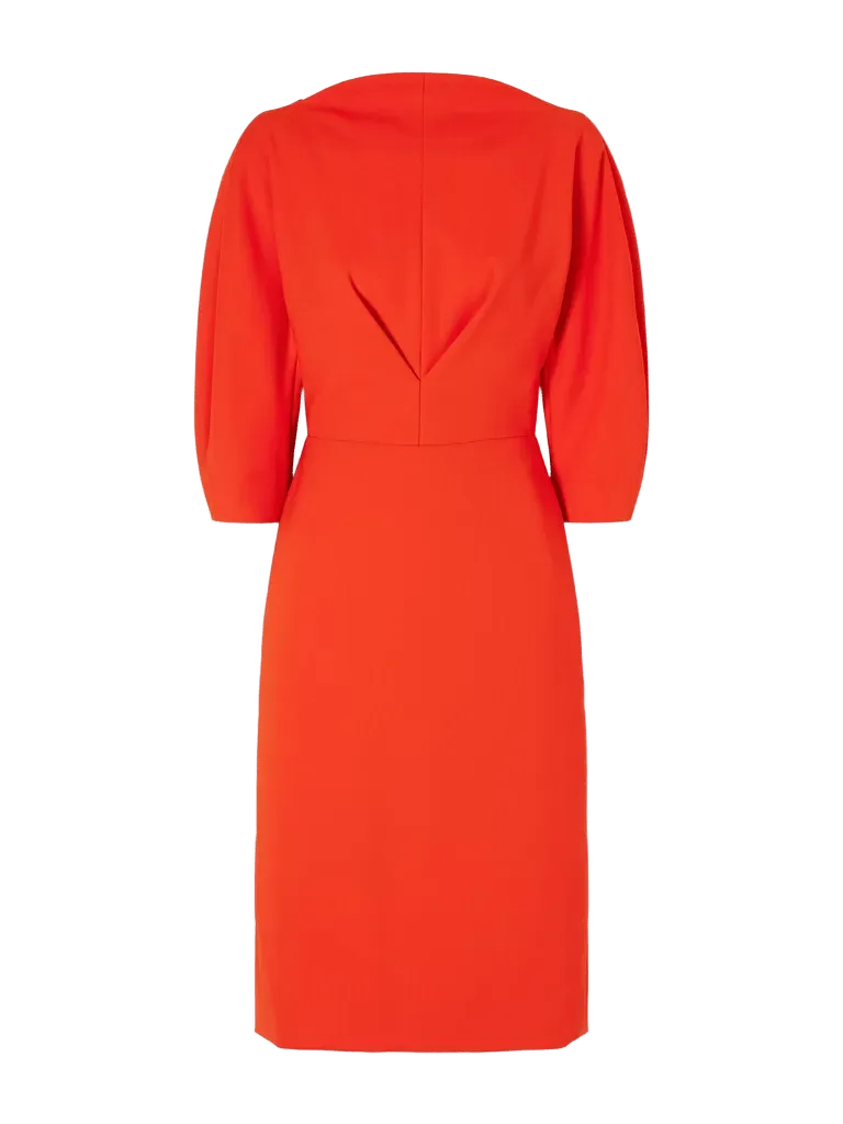 Sheath cinched stretch-wool midi dress