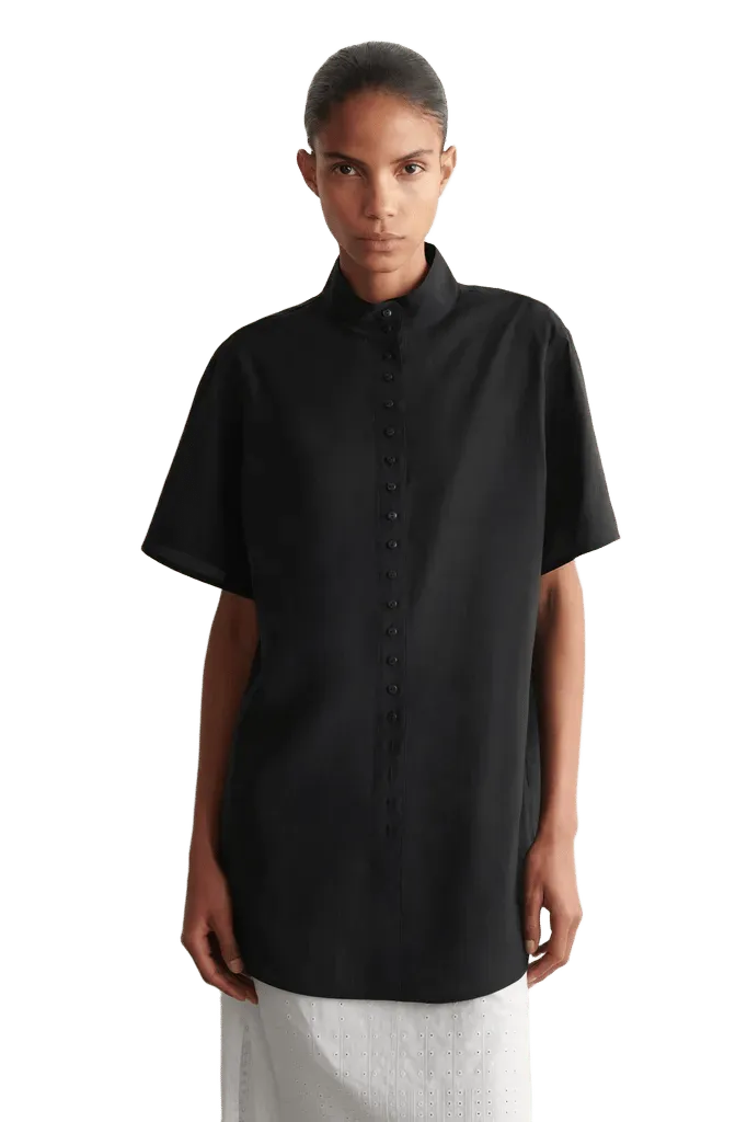 FLUID HIGH-COLLAR SHIRT