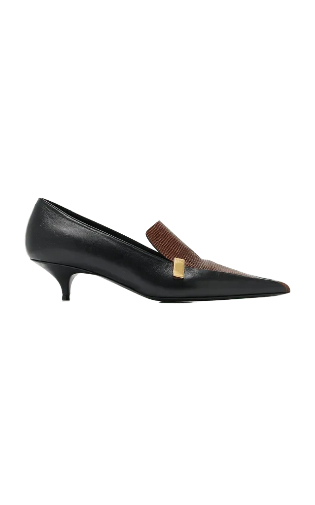 Slash Leather Loafer Pumps