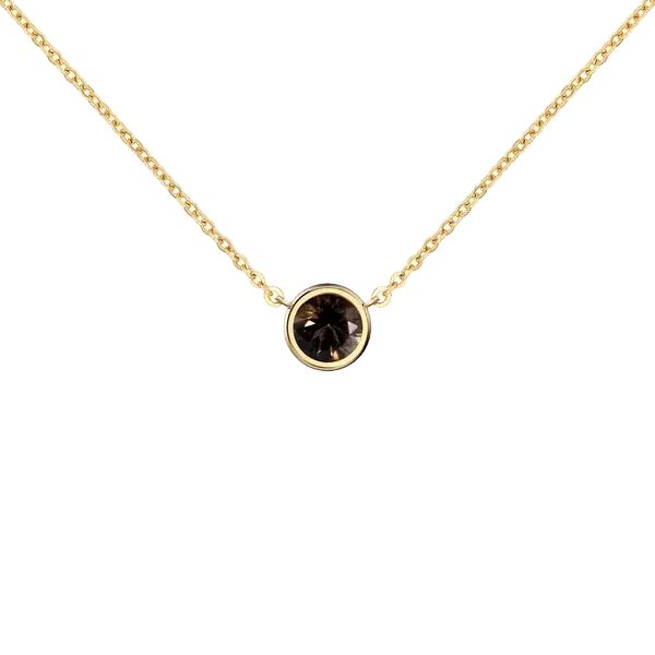 Jamestown Smoky Quartz Solitaire Necklace