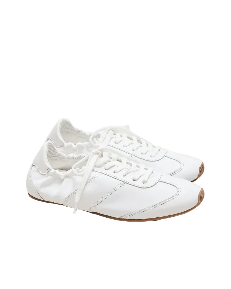 Ballet sneakers in nylon and leather