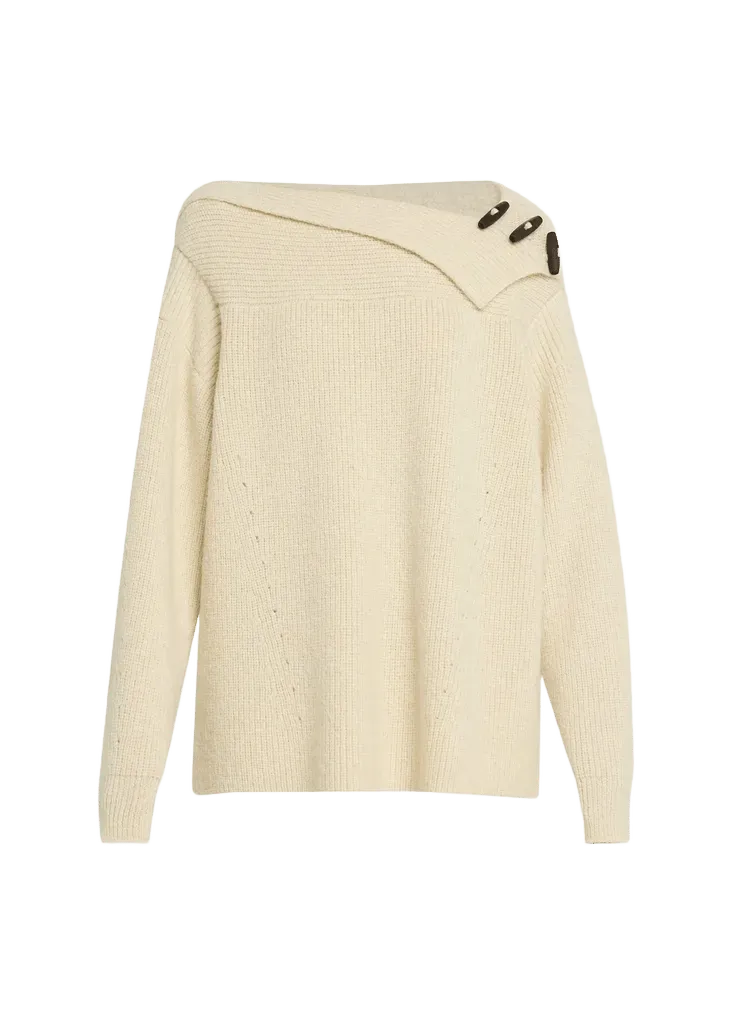 Isabel Marant Thais Button-Shoulder Alpaca Oversized Sweater