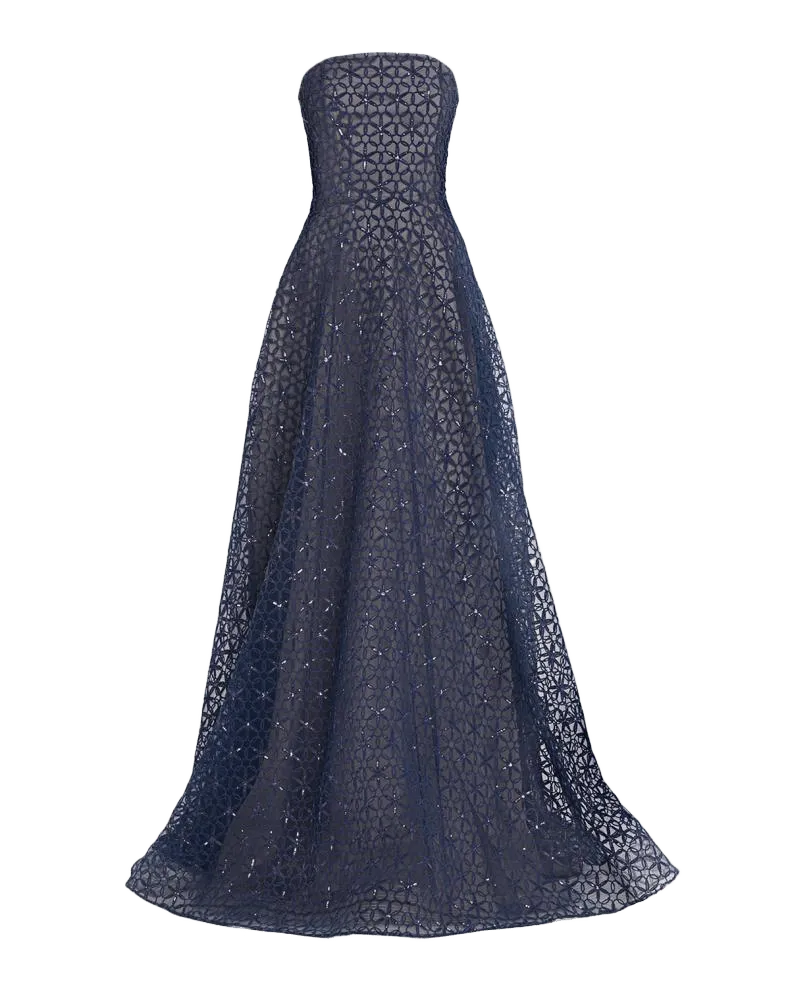 Strapless Cording Gown