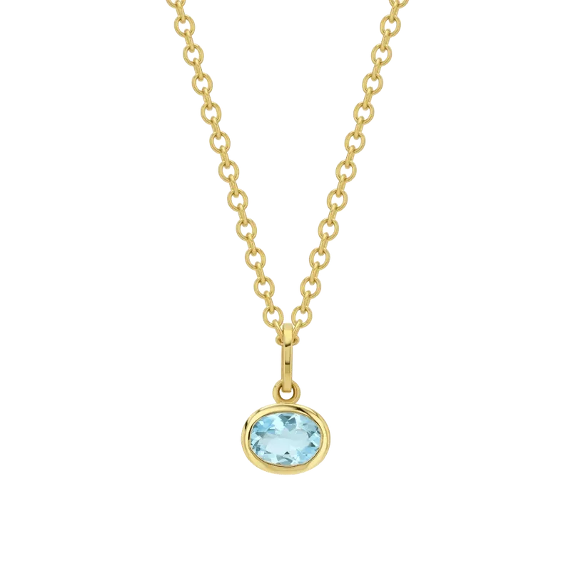 Aquamarine Oval Birthstone Charm