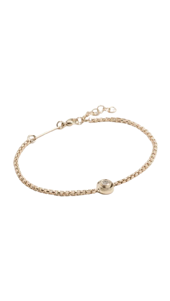 14k Apron Set Diamond Box Chain Bracelet