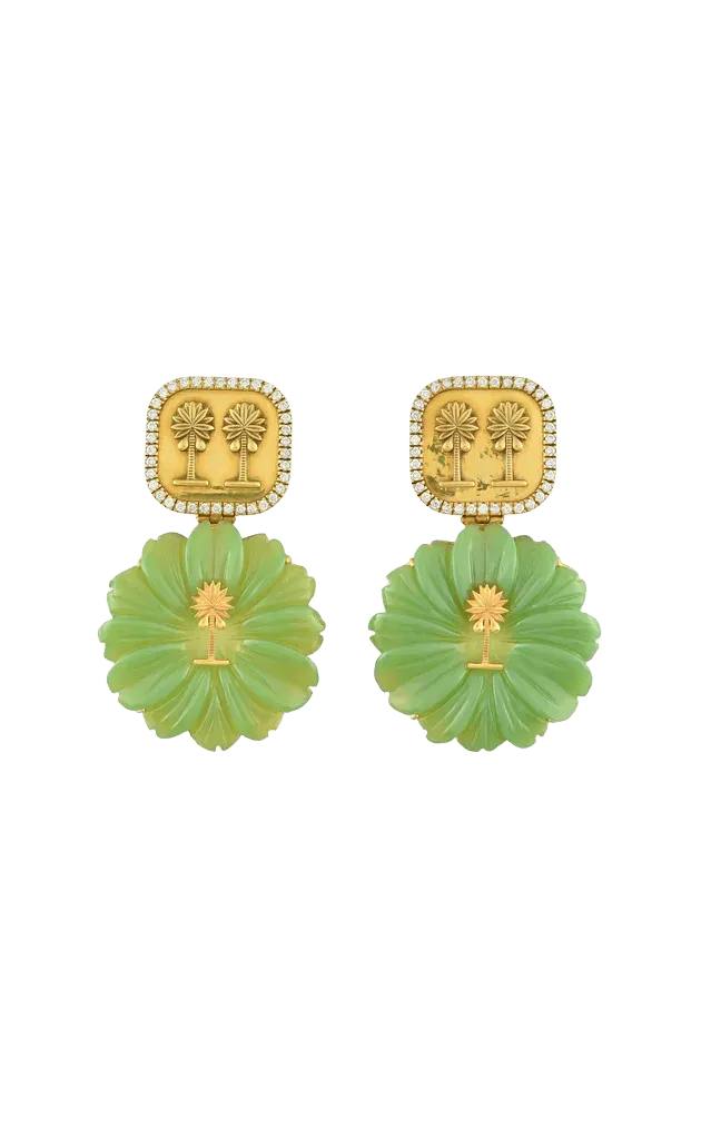 18k Yellow Gold Aam Panna Earrings